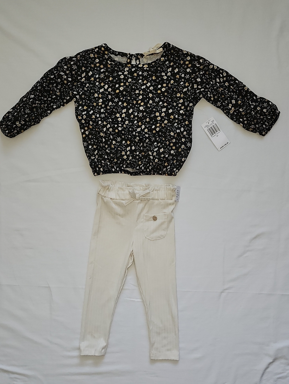 NWT Jessica Simpson Baby Girl Floral Top & Ribbed Pants Set 2T